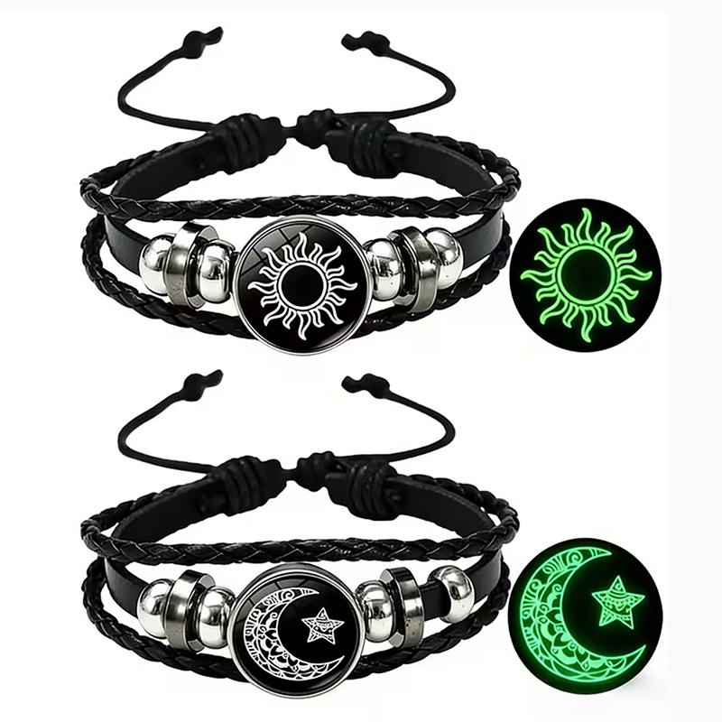 2Pcs Glow in the Dark Sun Moon - Snap Fastener Set recension och pris