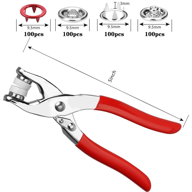 100 Sets Snap Pliers Automatic - Snap Fastener Set recension och pris