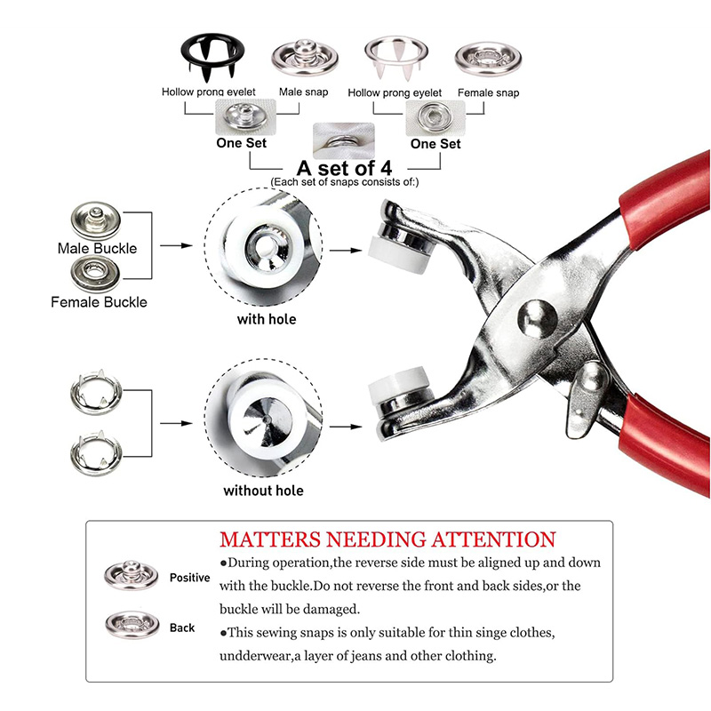 100 Sets Snap Pliers Automatic - Snap Fastener Set recension och pris