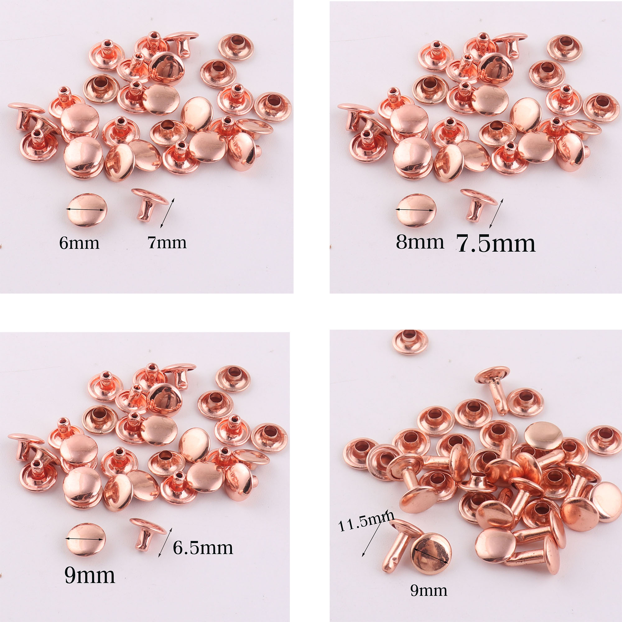 100 Sets Double Cap Rivets,Ros - Snap Fastener Set recension och pris